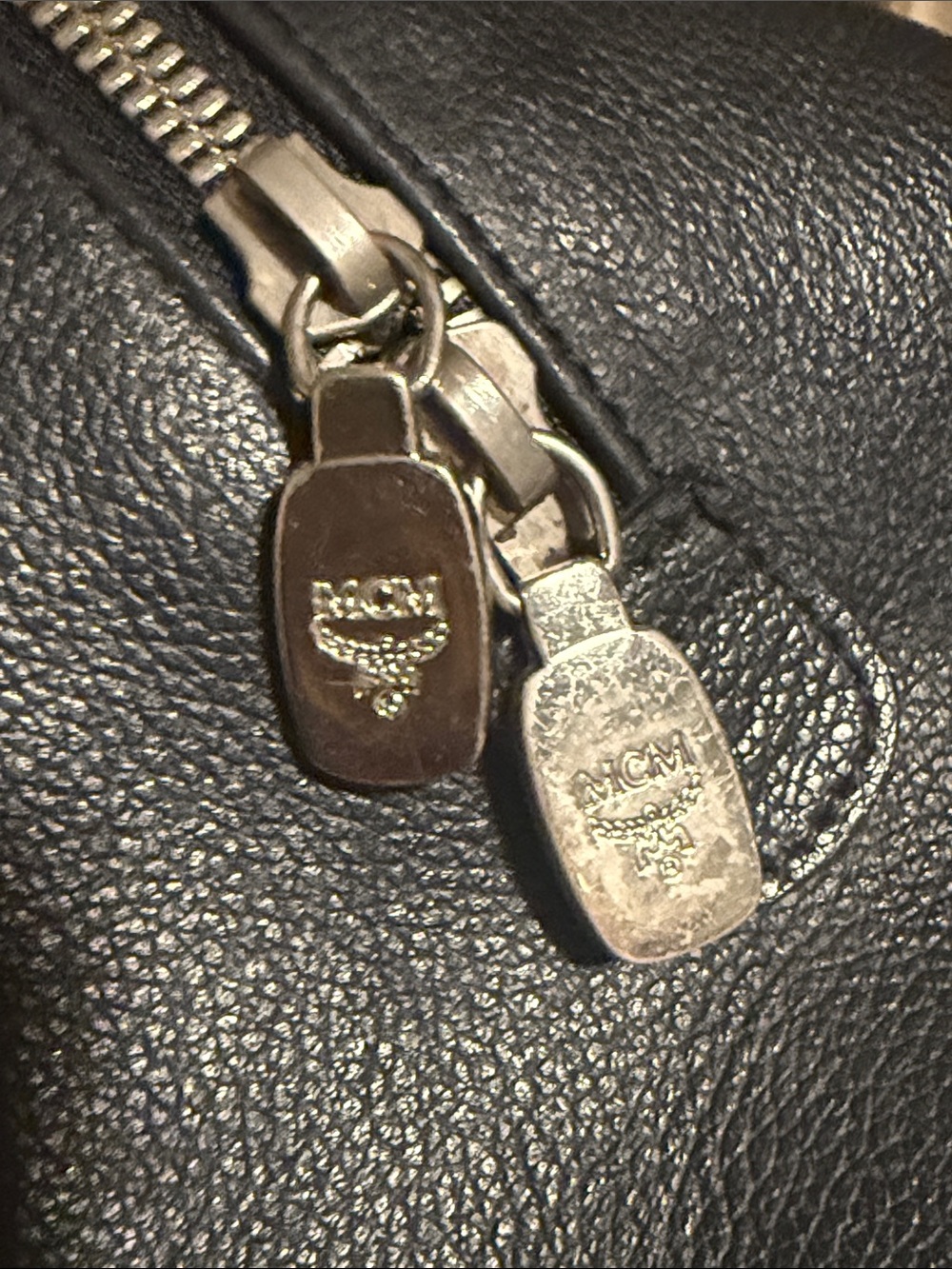 MCM Black Leather Logo-Plate Satchel - Picture 13 of 14